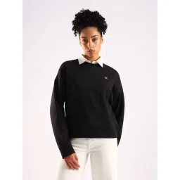 Calvin Klein Jeans Black Cotton Regular Fit Sweatshirt-picture-20