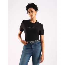 Calvin Klein Jeans Black Cotton Slim Fit Logo Printed T-Shirt-picture-32