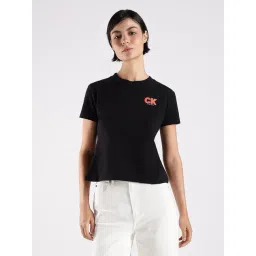 Calvin Klein Jeans Black Cotton Slim Fit T-Shirt-picture-20