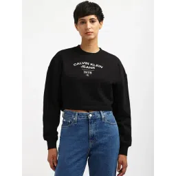 CALVIN KLEIN JEANS Black Regular Fit Cotton Crew Neck Regular Sweatshirt-picture-42