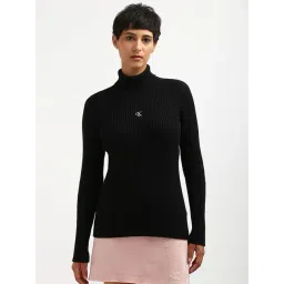 CALVIN KLEIN JEANS Black Regular Fit Cotton Turtleneck Sweater-picture-35