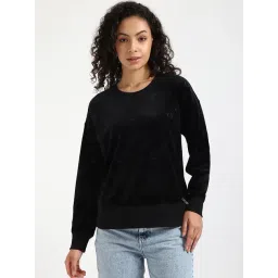 CALVIN KLEIN JEANS Black Regular Fit Polyester Crew Neck Regular Sweatshirt-picture-17