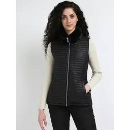 CALVIN KLEIN JEANS Black Regular Fit Polyester High-Neck Quilted Jacket-picture-15