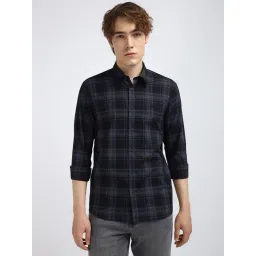Calvin Klein Jeans Blue Cotton Regular Fit Checks Shirt-picture-42