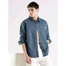 Calvin Klein Jeans Blue Cotton Regular Fit Denim Shirt-picture-27