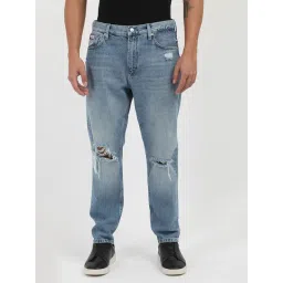 Calvin Klein Jeans Blue Cotton Regular Fit Distressed Jeans-picture-21