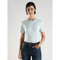 Calvin Klein Jeans Blue Cotton Regular Fit Logo Printed T-Shirt-picture-25