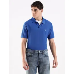 Calvin Klein Jeans Blue Cotton Regular Fit Polo T-Shirt-picture-28