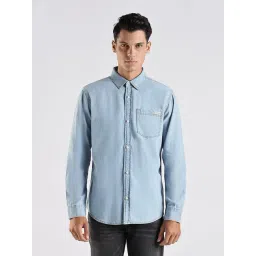 CALVIN KLEIN JEANS Blue Cotton Regular Fit Solid Shirt-picture-36