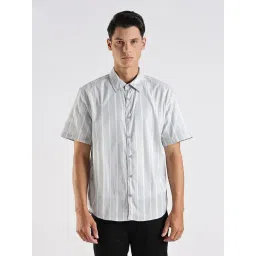 CALVIN KLEIN JEANS Blue Cotton Regular Fit Striped Shirt-picture-15