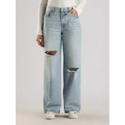 Calvin Klein Jeans Blue Cotton Relaxed Fit Distressed Jeans-picture-25