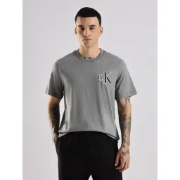 Calvin Klein Jeans Grey Cotton Comfort Fit Logo Printed T-Shirt-picture-32