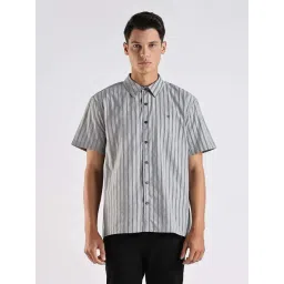 CALVIN KLEIN JEANS Grey Cotton Regular Fit Striped Shirt-picture-37