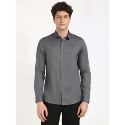 Calvin Klein Jeans Grey Cotton Slim Fit Texture Shirt-picture-24
