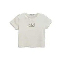 Calvin Klein Jeans Kids Ivory Logo Regular Fit T-Shirt-image-14