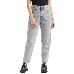 Calvin Klein Jeans Loose Denim Grey Dark Rinse Mid Rise Jeans-image-8