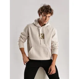 Calvin Klein Jeans Men Brand Logo Printed Relaxed-Fit Cotton Hooded Sweatshirt-picture-37