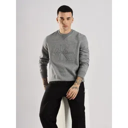 Calvin Klein Jeans Men Brand Logo Printed Round Neck Puyllover Sweatshirt-picture-25