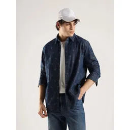 Calvin Klein Jeans Men Brand Logo Printed Spread Collar Casual Shirt-picture-19