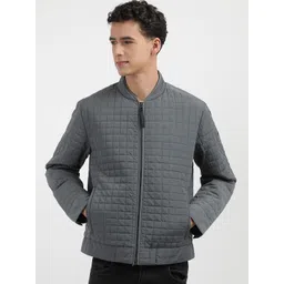 Calvin Klein Jeans Men Checked Windcheater Quilted Jacket with Patchwork-picture-10