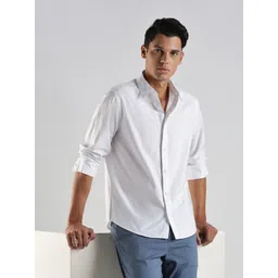 Calvin Klein Jeans Men Slim Fit Solid Spread Collar Cotton Formal Shirt-picture-40