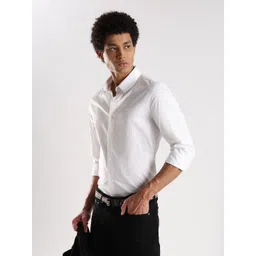 Calvin Klein Jeans Men Slim Fit Solid Spread Collar Formal Shirt-picture-36