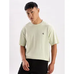 Calvin Klein Jeans Men Solid Round Neck Pure Cotton Relaxed Fit T-shirt-picture-20
