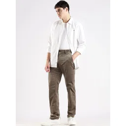 Calvin Klein Jeans Men Textured Mid Rise Slim Fit Regular Trousers-picture-21