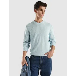 Calvin Klein Jeans Men Textured Regular Fit Cotton Pullover Sweater-picture-19