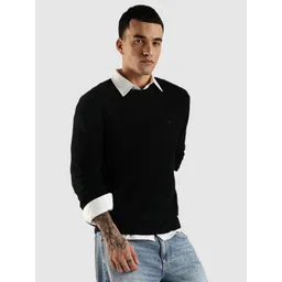 Calvin Klein Jeans Men Textured Round Neck Pullover-picture-33