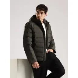 Calvin Klein Jeans Olive Regular Fit Quilted Hooded Jacket image 5