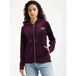 CALVIN KLEIN JEANS Purple Regular Fit Polyester Hooded Neck Jacket-picture-28