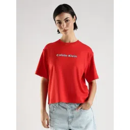 Calvin Klein Jeans Red Cotton Regular Fit Logo Printed T-Shirt-picture-12