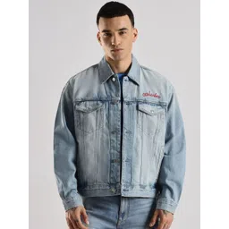 Calvin Klein Jeans Relaxed Fit Spread Collar Cotton Denim Jacket-picture-22