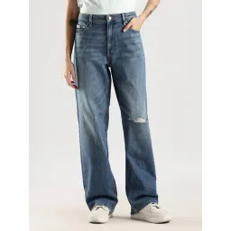 Calvin Klein Jeans Runaway Blue Destroyed Cotton Regular Fit Jeans-picture-22