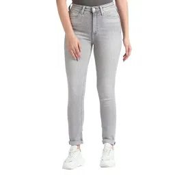 Calvin Klein Jeans Skinny Light Grey Lightly Washed High Rise Jeans-picture-24