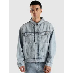 Calvin Klein Jeans Spread Collar Denim Pure Cotton Jacket-picture-10