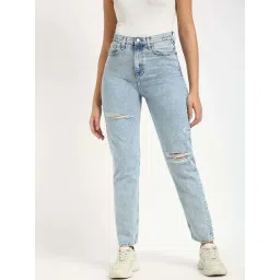 Calvin Klein Jeans Stone Light Blue Cotton Slim Fit Jeans-image-22