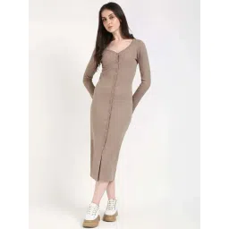 Calvin Klein Jeans Taupe Grey Cotton Slim Fit Dress-picture-36