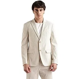 calvin klein jeans Textured Cotton Single Breasted Blazer-picture-40