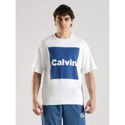 Calvin Klein Jeans White Cotton Comfort Fit Logo Printed T-Shirt-picture-19