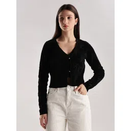 Calvin Klein Jeans Women Alphanumeric Printed V-Neck Sweaters-picture-20