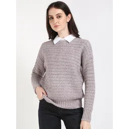 Calvin Klein Jeans Women Argyle Self Design Pullover-picture-37