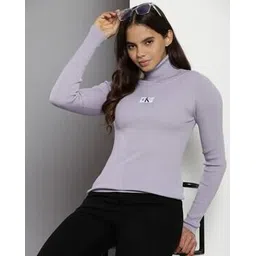 calvin klein jeans Women Badge Roll-Neck Pullover-picture-11