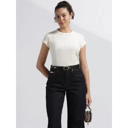 Calvin Klein Jeans Women Brand Logo Printed Slim Fit T-shirt-picture-30