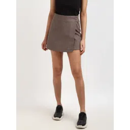 Calvin Klein Jeans Women Falcon Solid High-Rise Mini Wrap Skirt-picture-10