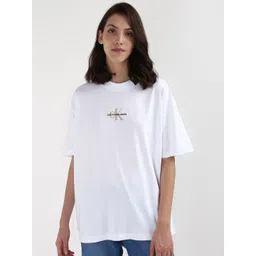 Calvin Klein Jeans Women High Neck Extended Sleeves Pockets T-shirt-picture-40