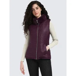 Calvin Klein Jeans Women Mock Collar Solid Casual Padded Jacket-picture-38