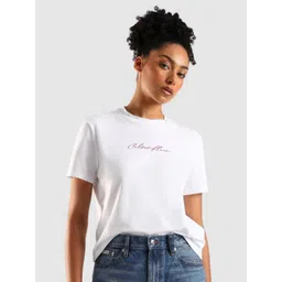 Calvin Klein Jeans Women Typography Printed Round Neck Slim Fit Cotton-picture-36