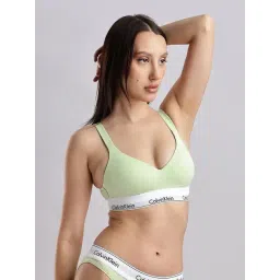 Calvin Klein Underwear Green Cotton Solid Bra-picture-10